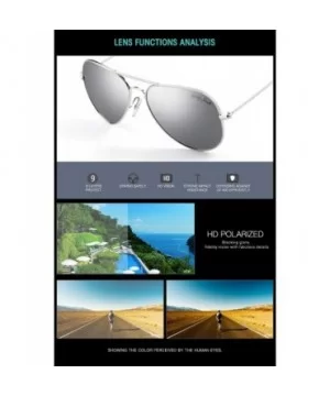 Polarized Classic Aviator Shaped Sunglasses Lightweight Style for Men Women - Silver Frame / Silver Lens - CS187XLWX89 $14.05...