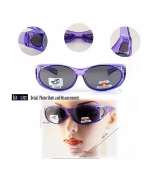 Clear Icy Bling Oval Polarized OTG Sunglasses with Side View P008 - Purple - CI1887S560S $11.22 Oval