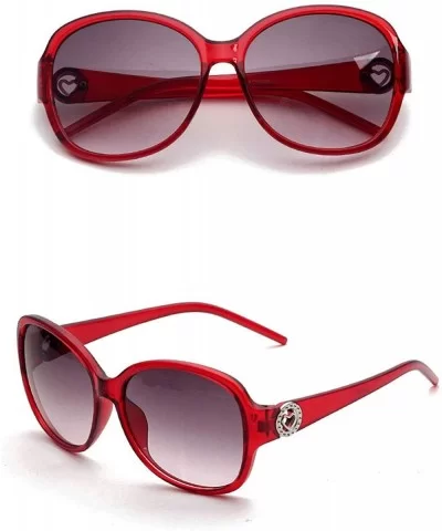 Classic style Hollow Round Heart Sunglasses for Women Plate Resin UV400 Sunglasses - Red - CQ18SYR9SMK $12.57 Sport