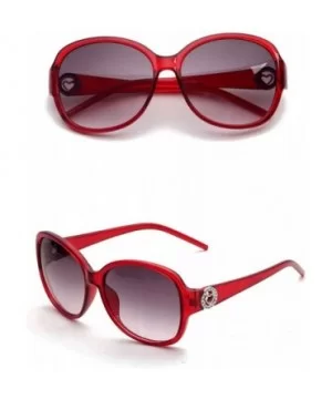 Classic style Hollow Round Heart Sunglasses for Women Plate Resin UV400 Sunglasses - Red - CQ18SYR9SMK $12.57 Sport