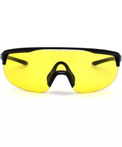 Flat Top Warp Shield Sport Robotic Plastic Sunglasses - Black Yellow - C519624H4X6 $8.12 Shield