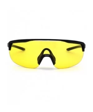 Flat Top Warp Shield Sport Robotic Plastic Sunglasses - Black Yellow - C519624H4X6 $8.12 Shield