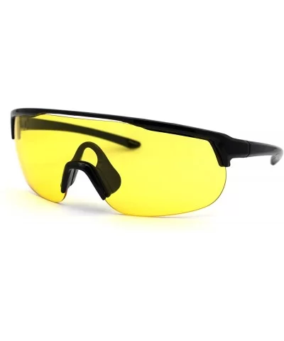 Flat Top Warp Shield Sport Robotic Plastic Sunglasses - Black Yellow - C519624H4X6 $8.12 Shield