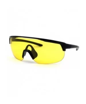 Flat Top Warp Shield Sport Robotic Plastic Sunglasses - Black Yellow - C519624H4X6 $8.12 Shield