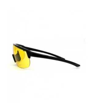 Flat Top Warp Shield Sport Robotic Plastic Sunglasses - Black Yellow - C519624H4X6 $8.12 Shield