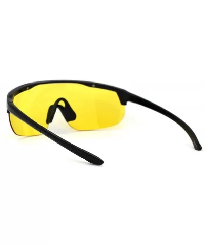 Flat Top Warp Shield Sport Robotic Plastic Sunglasses - Black Yellow - C519624H4X6 $8.12 Shield