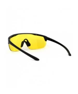 Flat Top Warp Shield Sport Robotic Plastic Sunglasses - Black Yellow - C519624H4X6 $8.12 Shield