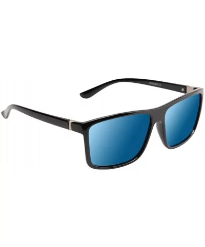 UV Polarized Sunglasses for Men-Women/Mens Rectangular Black Driving Sun Glasses - Blue - C018TA5UHY2 $6.49 Square