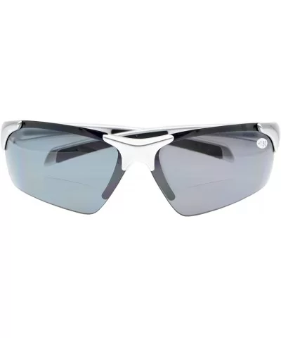 Unisex Sports Polarized Bifocal Sunglasses Lightweight TR90 Frame UV Protection - Silver - CB18CAYR3HD $39.04 Sport