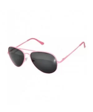 Aviator Style Sunglasses Colored Lens Colored Metal Frame with Spring Hinge - Pink_smoke_lens - CN121GEYGXH $5.78 Aviator