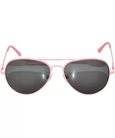 Aviator Style Sunglasses Colored Lens Colored Metal Frame with Spring Hinge - Pink_smoke_lens - CN121GEYGXH $5.78 Aviator