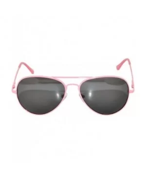 Aviator Style Sunglasses Colored Lens Colored Metal Frame with Spring Hinge - Pink_smoke_lens - CN121GEYGXH $5.78 Aviator