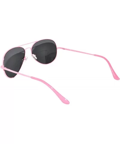 Aviator Style Sunglasses Colored Lens Colored Metal Frame with Spring Hinge - Pink_smoke_lens - CN121GEYGXH $5.78 Aviator