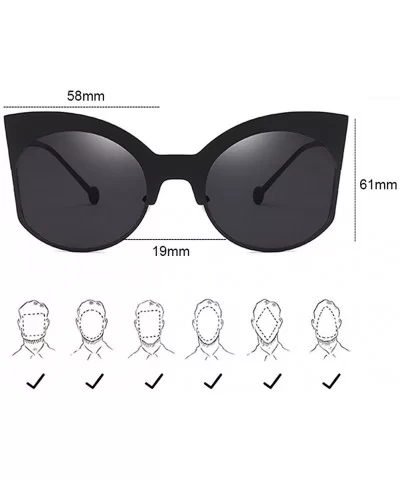 Cat Eye Mirrored Women Streetwear Sunglasses for Beach Driving Traveling - Silver - C418DLT0X8I $10.36 Sport