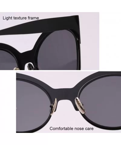 Cat Eye Mirrored Women Streetwear Sunglasses for Beach Driving Traveling - Silver - C418DLT0X8I $10.36 Sport