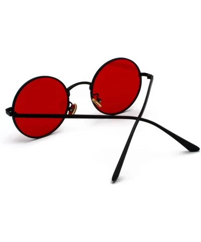 Women Sunglasses Red Lenses Round Metal Frame Vintage Retro Glasses Sun Men Unisex Birthday Gifts - CJ197Y75G8R $29.54 Round