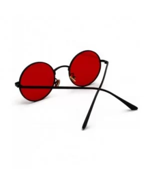 Women Sunglasses Red Lenses Round Metal Frame Vintage Retro Glasses Sun Men Unisex Birthday Gifts - CJ197Y75G8R $29.54 Round