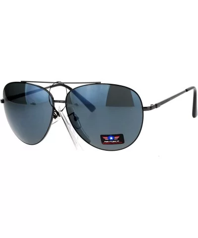 Air Force Aviator Sunglasses Classic Metal Aviators Unisex Fashion UV 400 - Gunmetal (Black) - C9185UZOZRD $6.75 Aviator