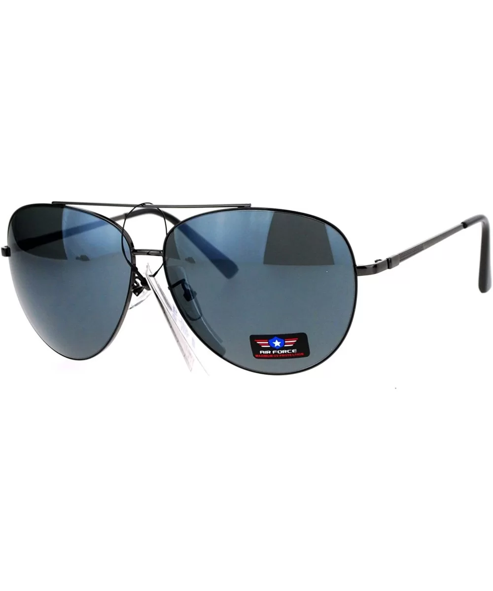 Air Force Aviator Sunglasses Classic Metal Aviators Unisex Fashion UV 400 - Gunmetal (Black) - C9185UZOZRD $6.75 Aviator