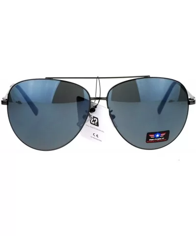 Air Force Aviator Sunglasses Classic Metal Aviators Unisex Fashion UV 400 - Gunmetal (Black) - C9185UZOZRD $6.75 Aviator