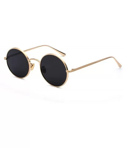 Women Sunglasses Red Lenses Round Metal Frame Vintage Retro Glasses Sun Men Unisex Birthday Gifts - CJ197Y75G8R $29.54 Round