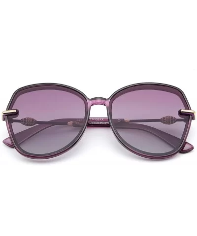 Classic Oversized Polarized Sunglasses for Women - Retro Square Cat Eye Sun Glasses UV400 Protection - Purple - C318WOEE8Y4 $...