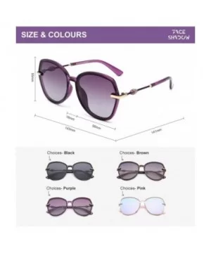 Classic Oversized Polarized Sunglasses for Women - Retro Square Cat Eye Sun Glasses UV400 Protection - Purple - C318WOEE8Y4 $...