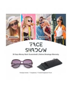 Classic Oversized Polarized Sunglasses for Women - Retro Square Cat Eye Sun Glasses UV400 Protection - Purple - C318WOEE8Y4 $...