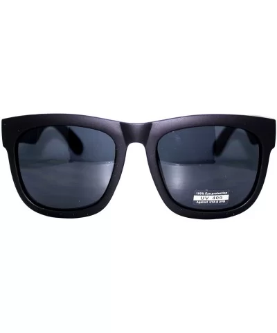 Mens Hipster Celebrity Oversize Horn Rim All Black Limo Thick Plastic Sunglasses - Matte Black - CI11YXA58LF $5.53 Oversized