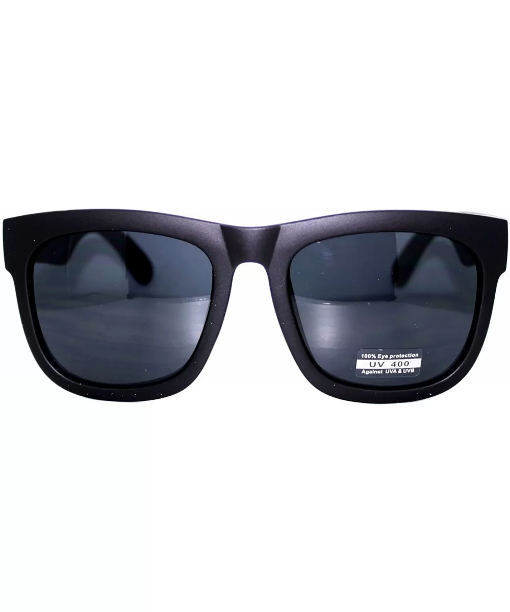 Mens Hipster Celebrity Oversize Horn Rim All Black Limo Thick Plastic Sunglasses - Matte Black - CI11YXA58LF $5.53 Oversized