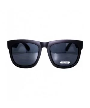 Mens Hipster Celebrity Oversize Horn Rim All Black Limo Thick Plastic Sunglasses - Matte Black - CI11YXA58LF $5.53 Oversized