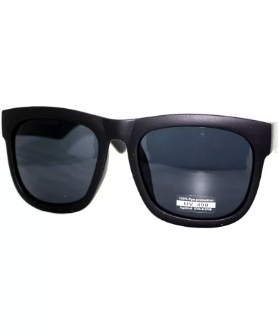 Mens Hipster Celebrity Oversize Horn Rim All Black Limo Thick Plastic Sunglasses - Matte Black - CI11YXA58LF $5.53 Oversized