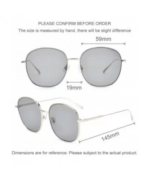 Polarized Sunglasses Men Women Geometric Square Oversized Vintage Metal Frame Retro Shade Glasses- UV400 - Gray - CM18AH0ZNN0...