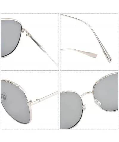 Polarized Sunglasses Men Women Geometric Square Oversized Vintage Metal Frame Retro Shade Glasses- UV400 - Gray - CM18AH0ZNN0...