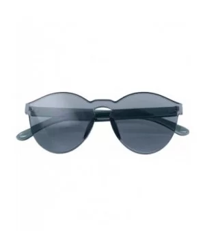 Colorful One Piece Rimless Transparent Sunglasses Women Tinted Candy Colored Glasses - Black - CM18KK5TOTQ $8.69 Goggle