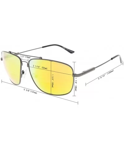 Memory Bifocal Sunglasses Bendable Titanium Reading Sunglasses - Gunmetal Frame Red Mirror - CF180346LS0 $18.28 Rectangular