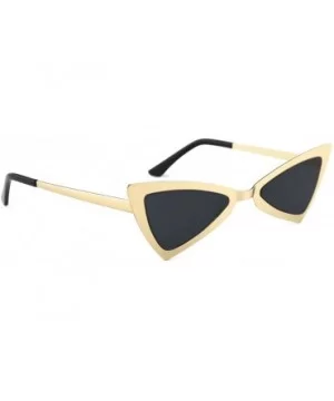 Vintage Cat Eye Sunglasses Triangle Shape for Women Designer Tinted Lenses Metal Frame - Black-gold - C418SAAN3Y0 $13.80 Cat Eye