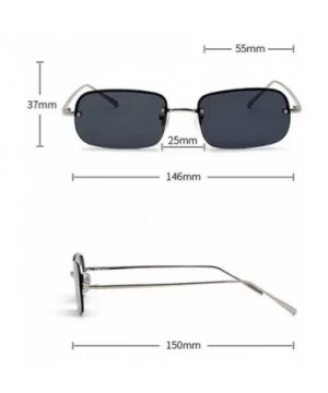 New fashion trend ocean film unisex small frame rectangular metal half frame sunglasses - Yellow - CY18TCYXUCL $9.50 Rectangular