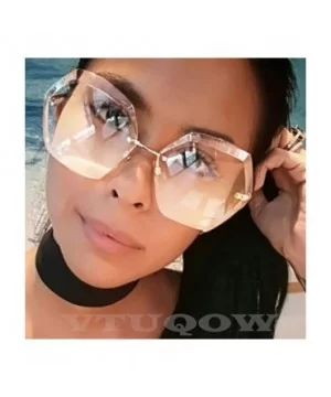 Rimless Sunglasses Women Designer Summer Oversized Vintage Shades Sun Glasses For Women Female Lady Sunglass - CL18Y05KCAG $1...