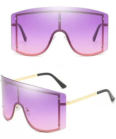 Oversized Square Sunglasses for Women Fashion Rimless Frame Candy Color Eyewear Transparent Glasses - F - C718UU0EAWT $6.92 O...