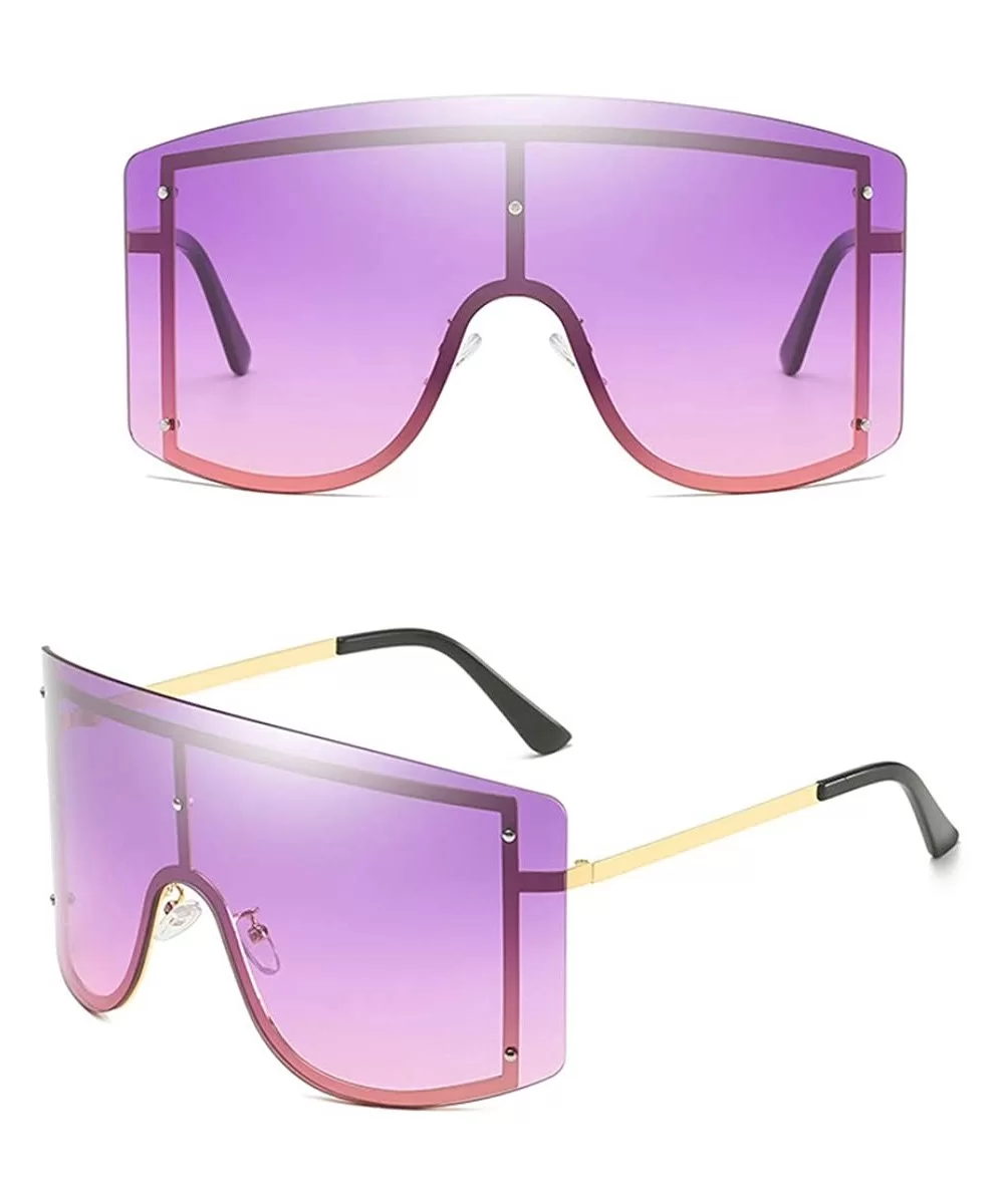 Oversized Square Sunglasses for Women Fashion Rimless Frame Candy Color Eyewear Transparent Glasses - F - C718UU0EAWT $6.92 O...