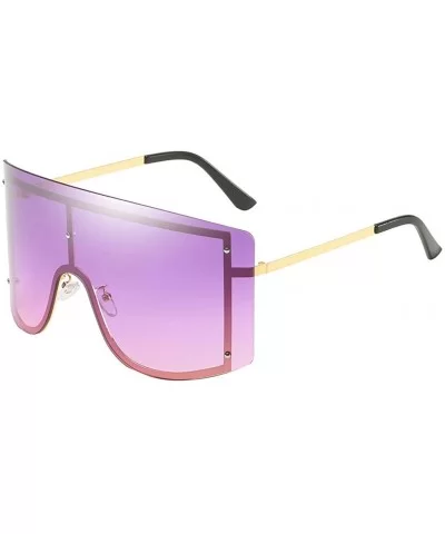 Oversized Square Sunglasses for Women Fashion Rimless Frame Candy Color Eyewear Transparent Glasses - F - C718UU0EAWT $6.92 O...