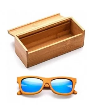 Genuine Handmade Bamboo Sunglasses Anti-Glare Polarized Wooden Spring Hinges with Bamboo box - C017XWO7Q9W $23.47 Wayfarer