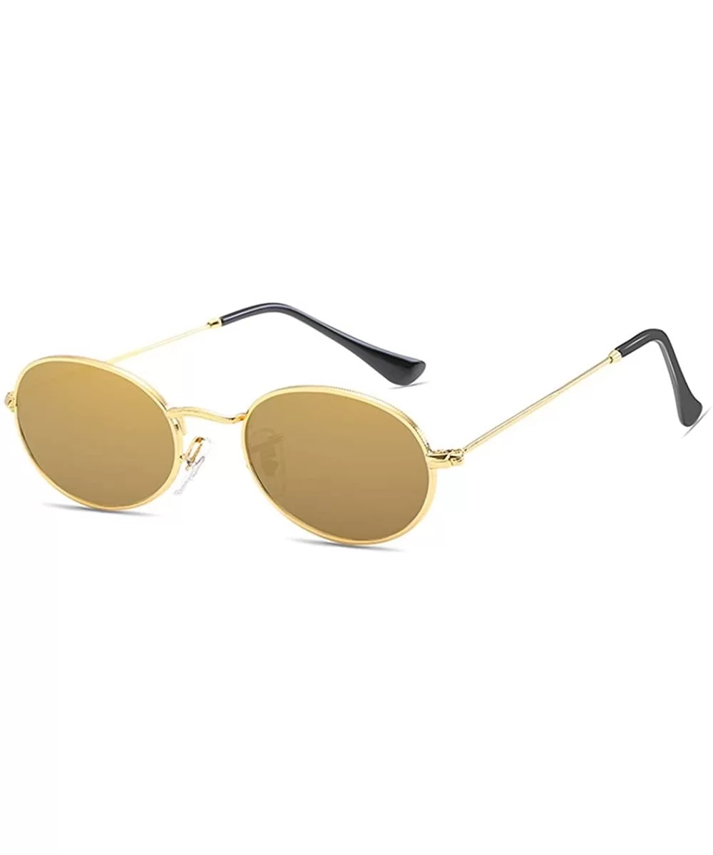 Cute Women's Eyewear Round Shape Retro Sunglasses - Gold Frame Gold Lens - CZ18C76G2OO $8.42 Round