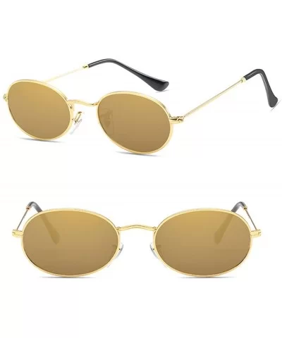 Cute Women's Eyewear Round Shape Retro Sunglasses - Gold Frame Gold Lens - CZ18C76G2OO $8.42 Round