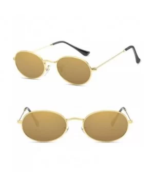 Cute Women's Eyewear Round Shape Retro Sunglasses - Gold Frame Gold Lens - CZ18C76G2OO $8.42 Round