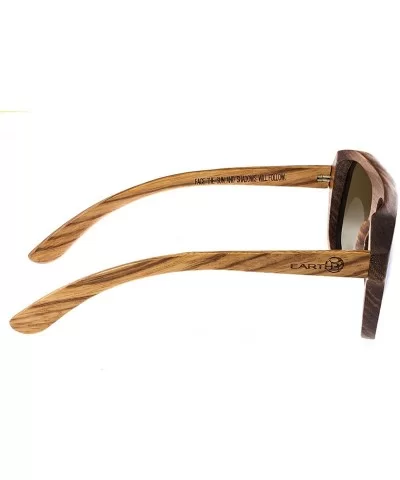 Siesta Wood Sunglasses Wayfarer - Brown Zebra//Green - C211M5J5ONT $41.12 Wayfarer