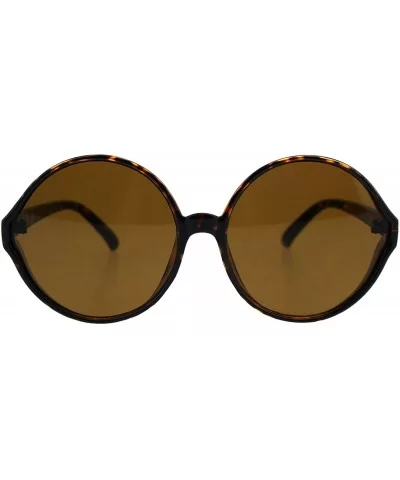 Oversized Round Sunglasses Womens Circle Frame Designer Style UV 400 - Tortoise (Brown) - C718OUORN8T $10.26 Round