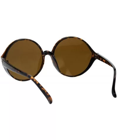 Oversized Round Sunglasses Womens Circle Frame Designer Style UV 400 - Tortoise (Brown) - C718OUORN8T $10.26 Round