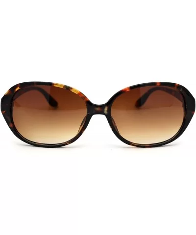 Womens 90s Oval Round Designer Fashion Plastic Sunglasses - Tortoise Brown - CK18WUSKYOT $7.19 Round